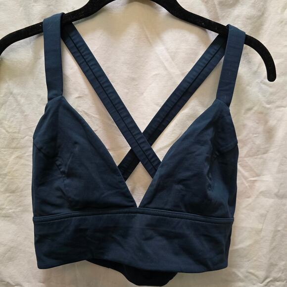 Lululemon Athletica Other - Lululemon Sweat Your Heart Out Bra In Submarine 10 Strappy Criss Cross Back